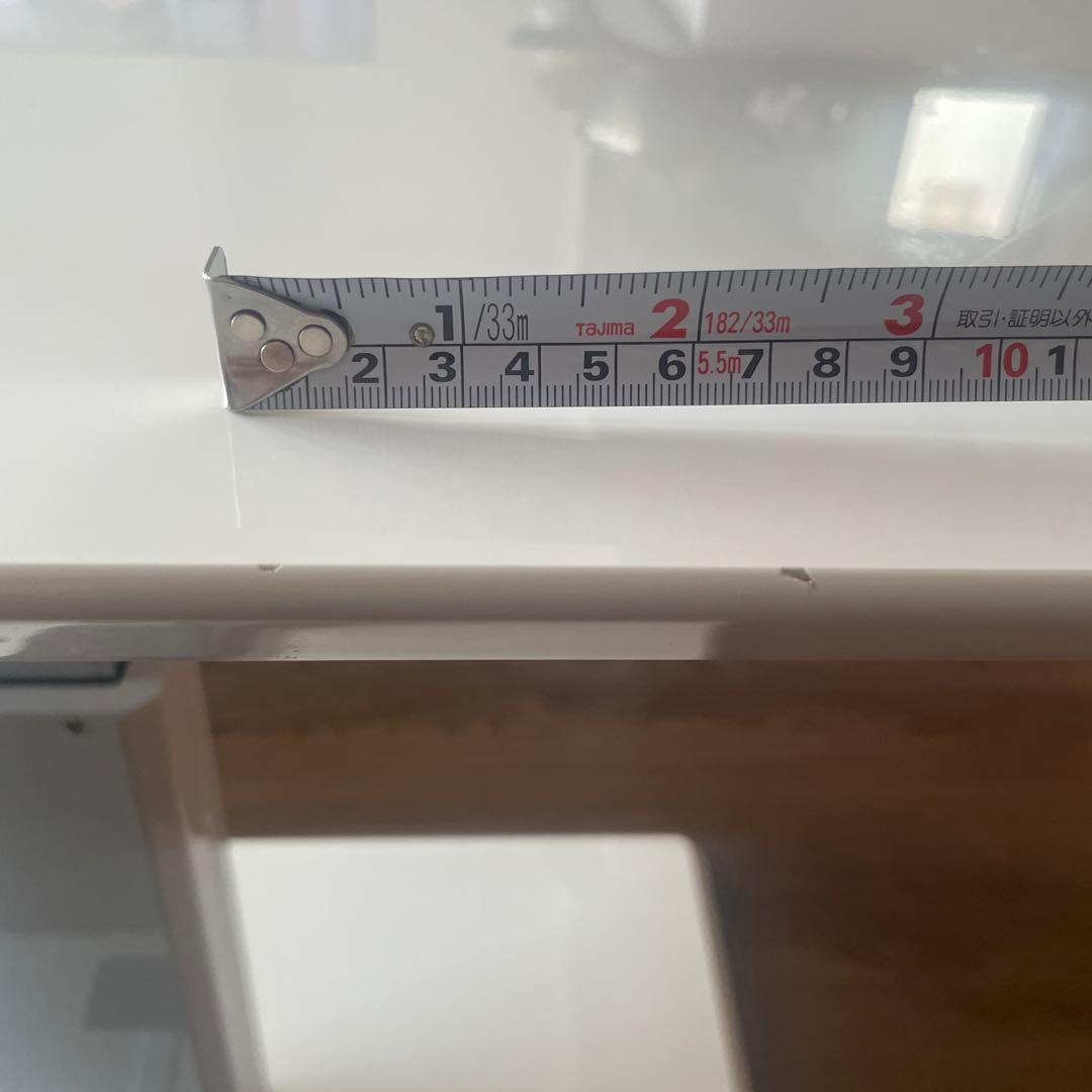 再お値下げ・移動がしやすいキャスター付き　ディノス昇降式テーブル幅120 白