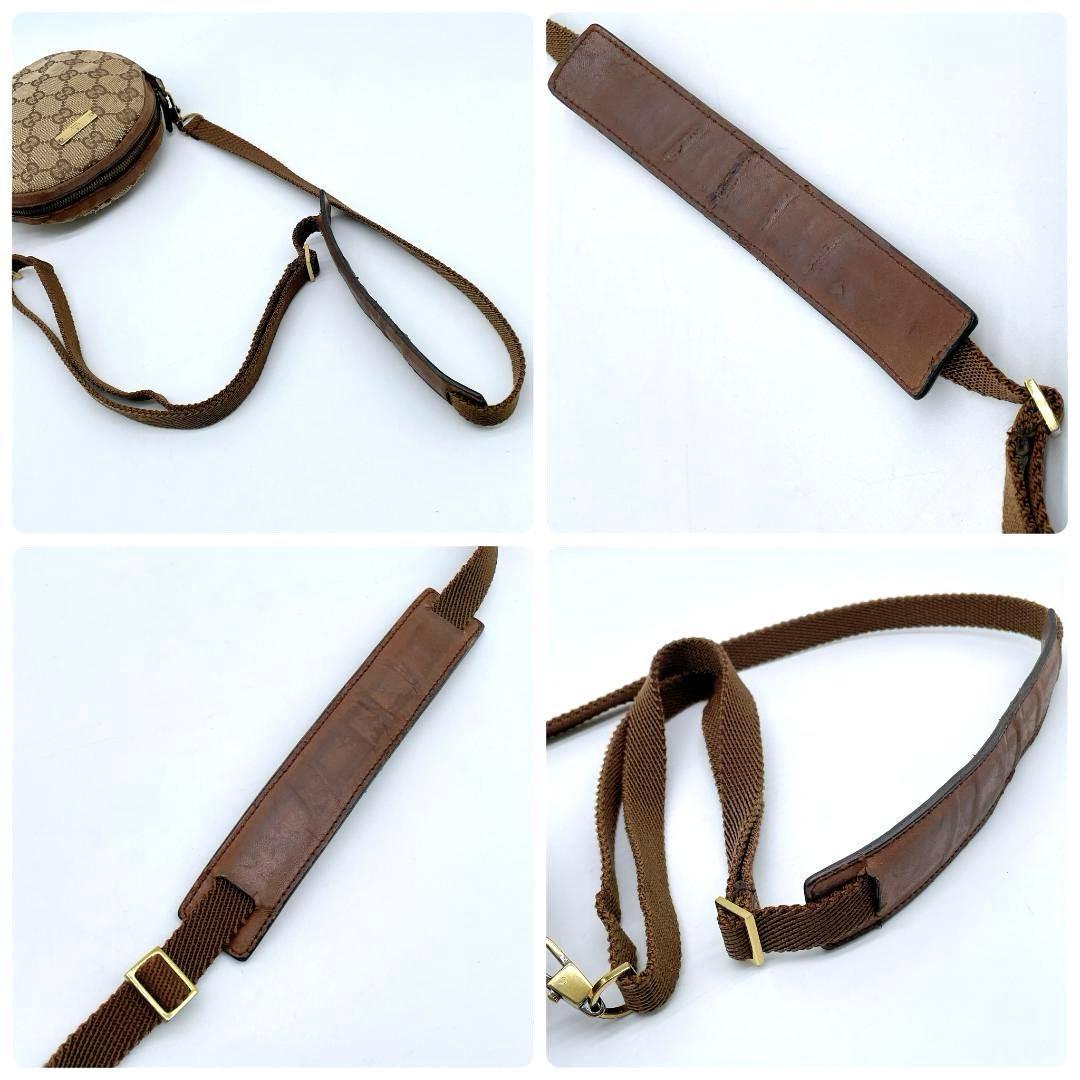 GUCCI ロゴプレート キャンバス サークルショルダーバッグ e579