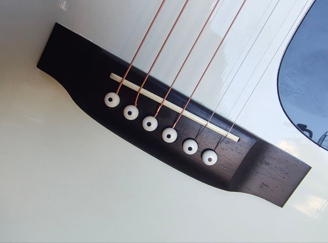 経年 超美品 昭和レトロ 白いギター Excess W-1300 PU付エレアコ