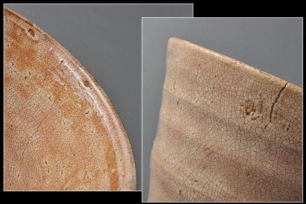 k522 【名品！萩の七化け】茶道具　古萩筒茶碗　煎茶道具