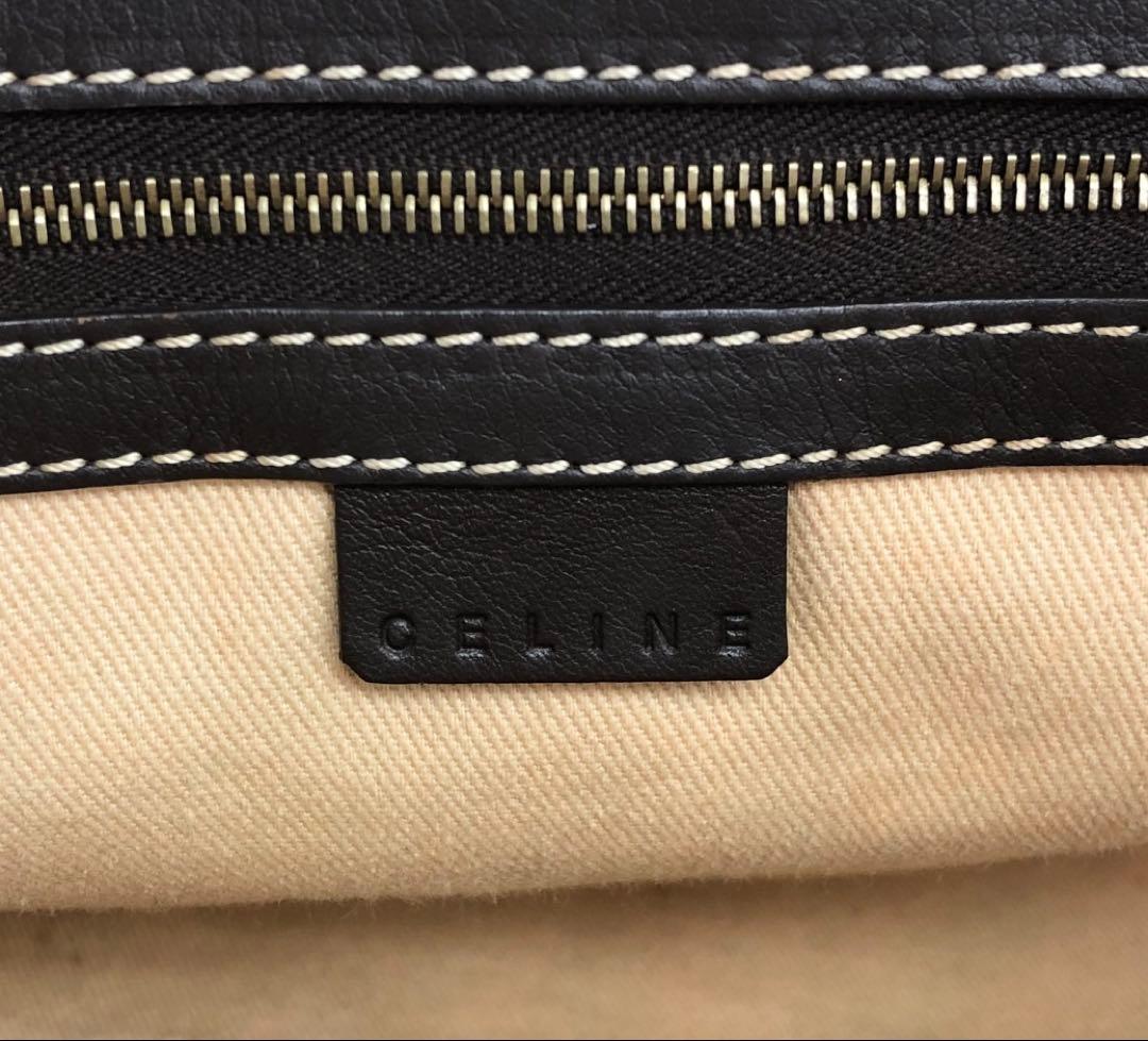 CELINE セリーヌ　ヴィンテージ　マカダム　ハニカムパターントートバッグ