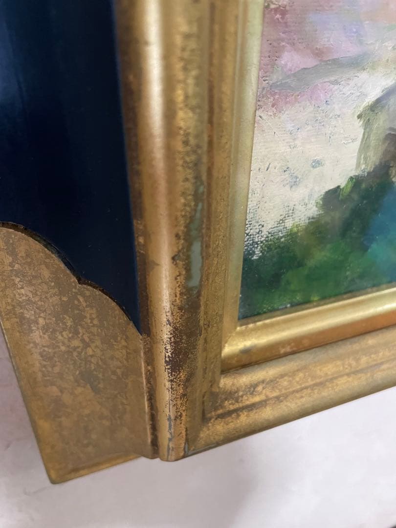 風景画 油彩画 金色フレーム