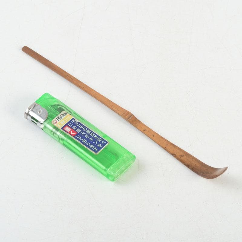 茶道具　影林宗篤　宝林寺古竹　茶杓　銘壬生　福本積應書付　共筒共箱　V　9569