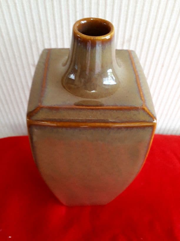 平安松斉の角瓶アンティーク陶芸