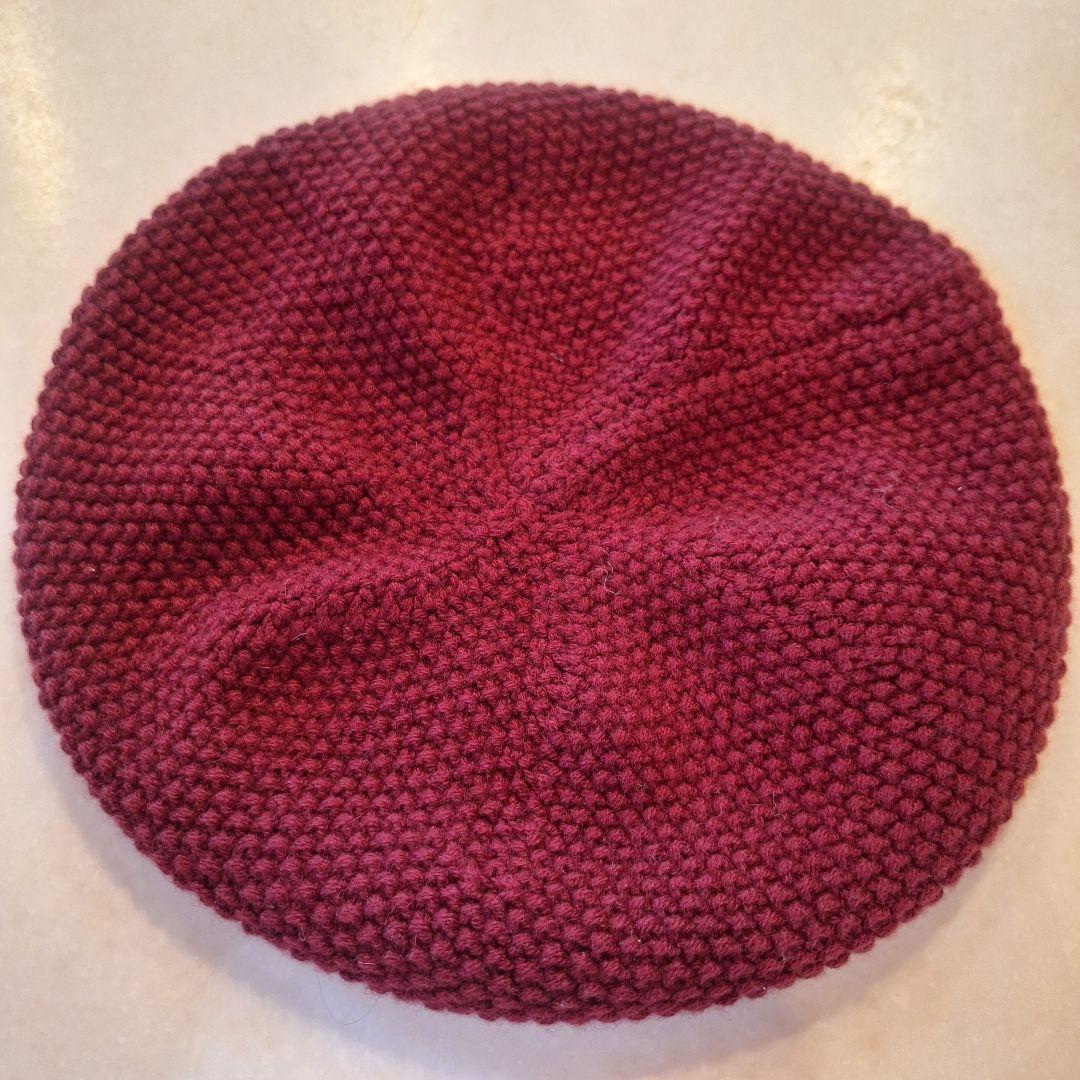 CHANEL バーガンディ ニットベレー帽