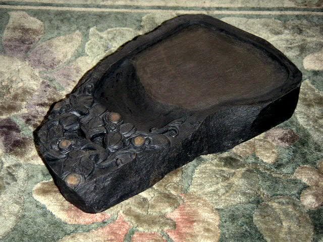 ♥中国　端渓硯　梅花坑　彗星　2370ｇ　硯　骨董品