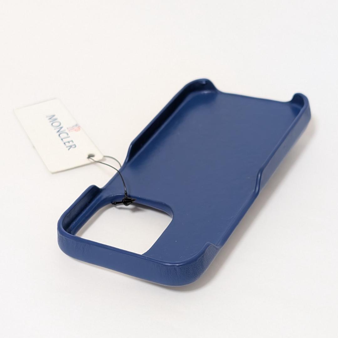 MONCLER iPhone14pro ケース キルティング 羊革 ブルー