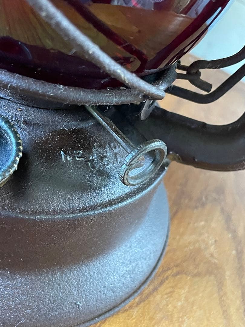 アンティーク　ランタン　デイツ　レッド　オイル　ランプ　100年　アメリカ　レア