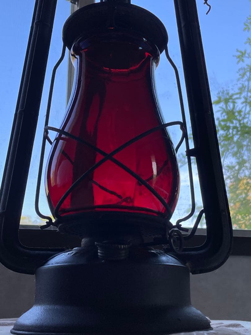 アンティーク　ランタン　デイツ　レッド　オイル　ランプ　100年　アメリカ　レア