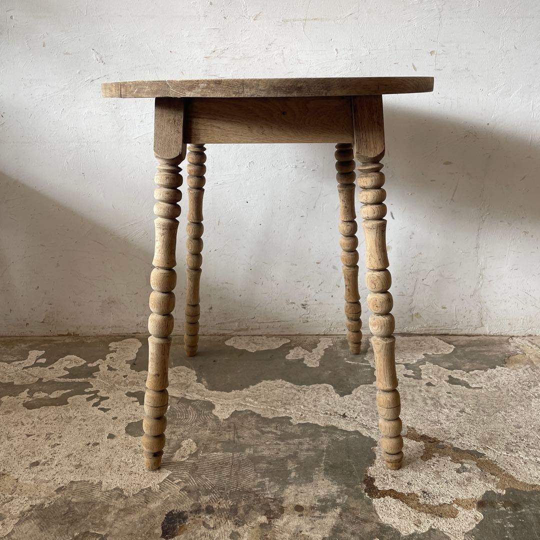 ビンテージ　ラウンドサイドテーブル コーヒーテーブル　剥離