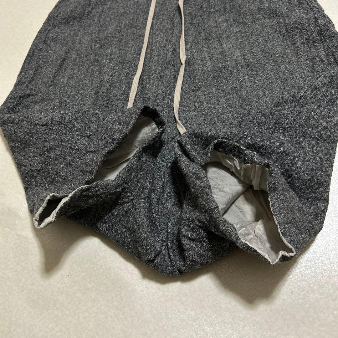【美品】Rick Owens サルエルハーフパンツ グレー イタリア製ウール混