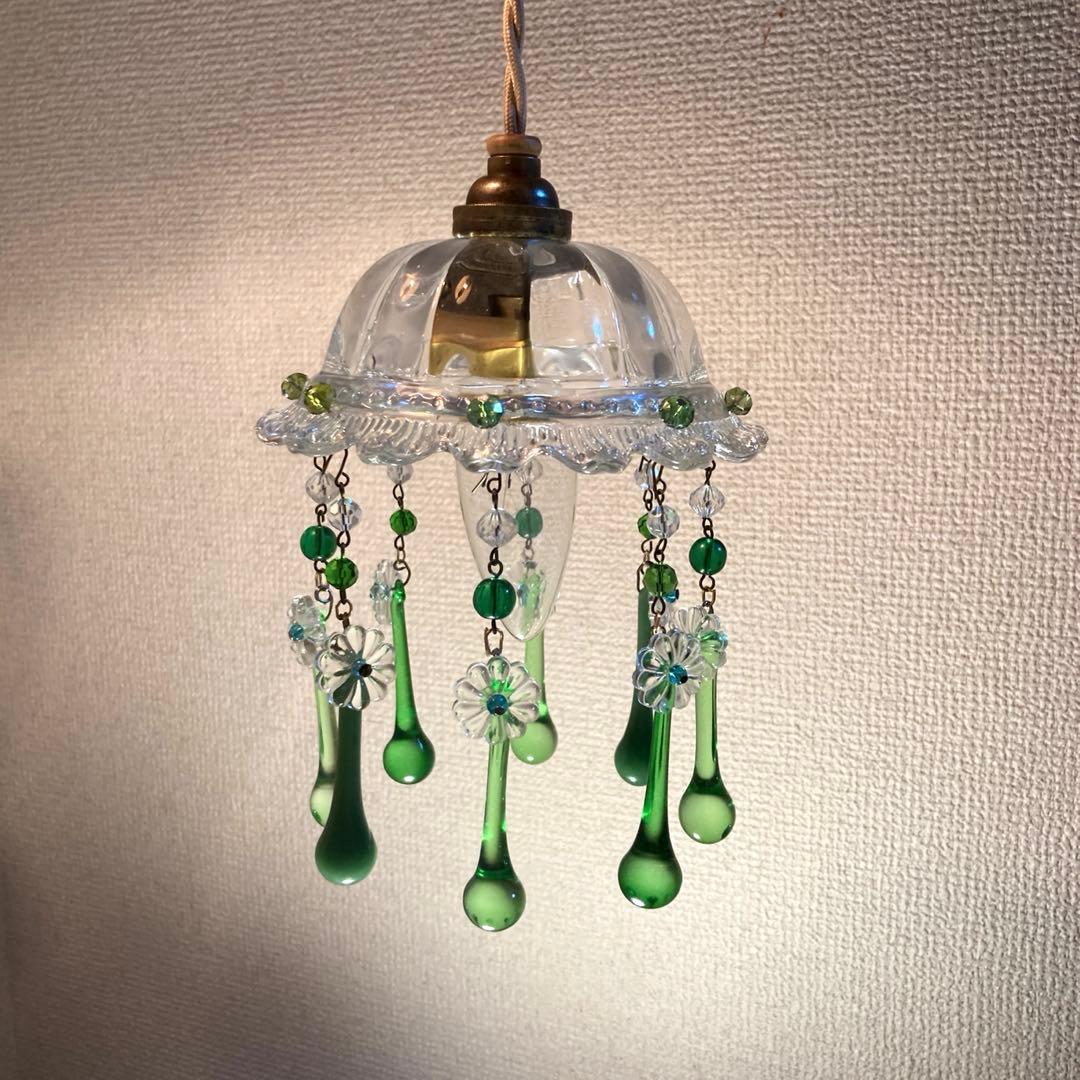 ミニシャンデリア　1920年（大きめ）　フランスアンティーク　シェード