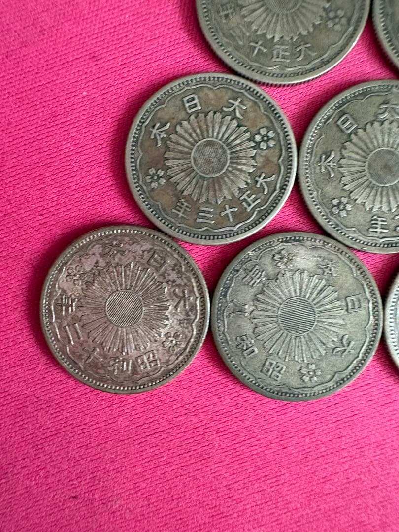 鳳凰小型50銭 銀貨 大正11・12・13 昭和6・8・12年 10枚　セット