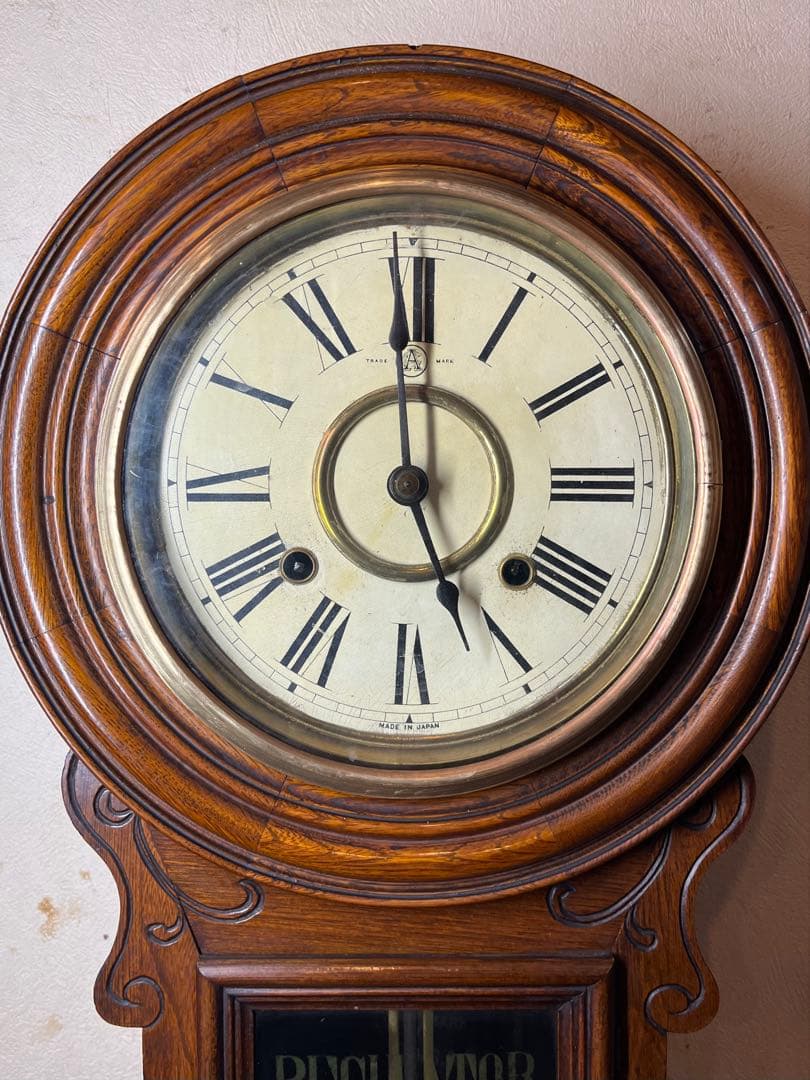愛知時計　ユニーク型　柱時計　古時計　振り子　レトロ　ゼンマイ　精工舎　ボンボン