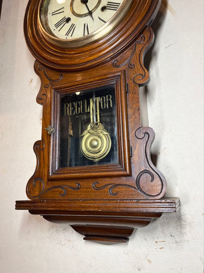 愛知時計　ユニーク型　柱時計　古時計　振り子　レトロ　ゼンマイ　精工舎　ボンボン