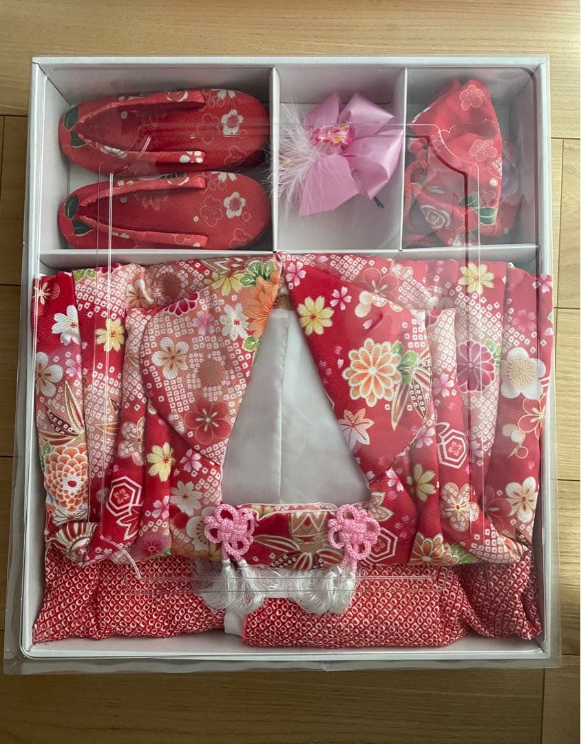 七五三　女の子　３歳　着物と被布　雛祭り