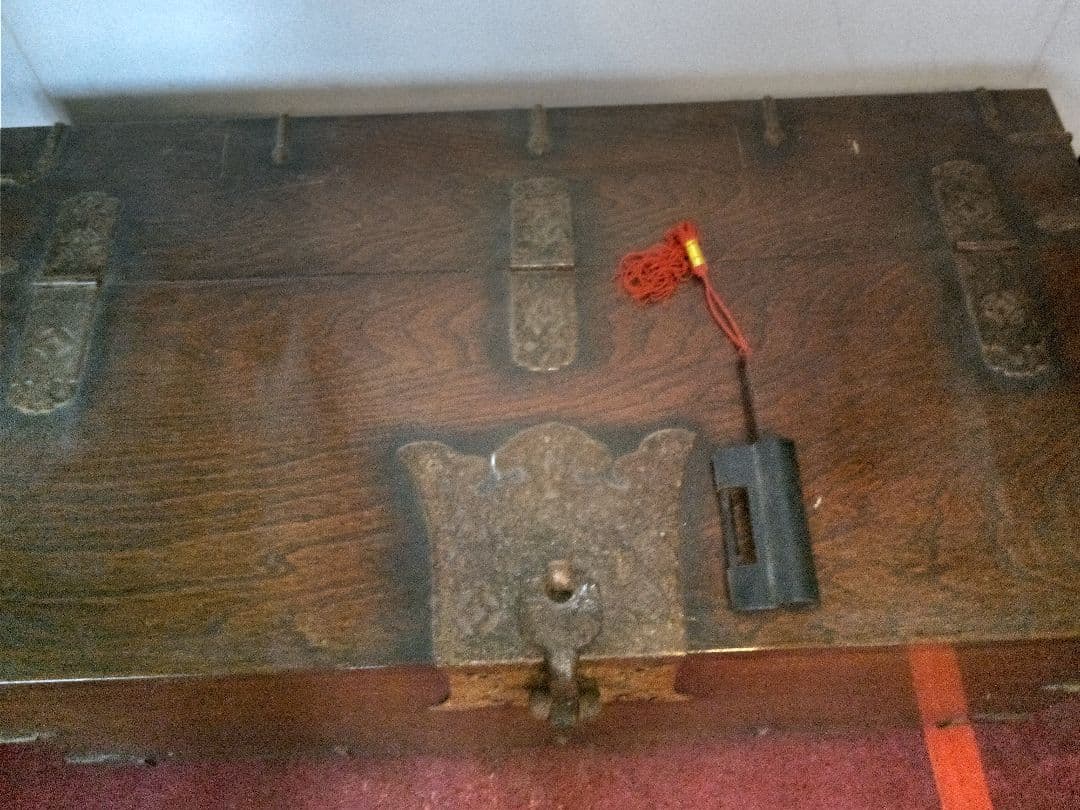 李朝家具　トンケ　木目調　木製アジアン収納箱