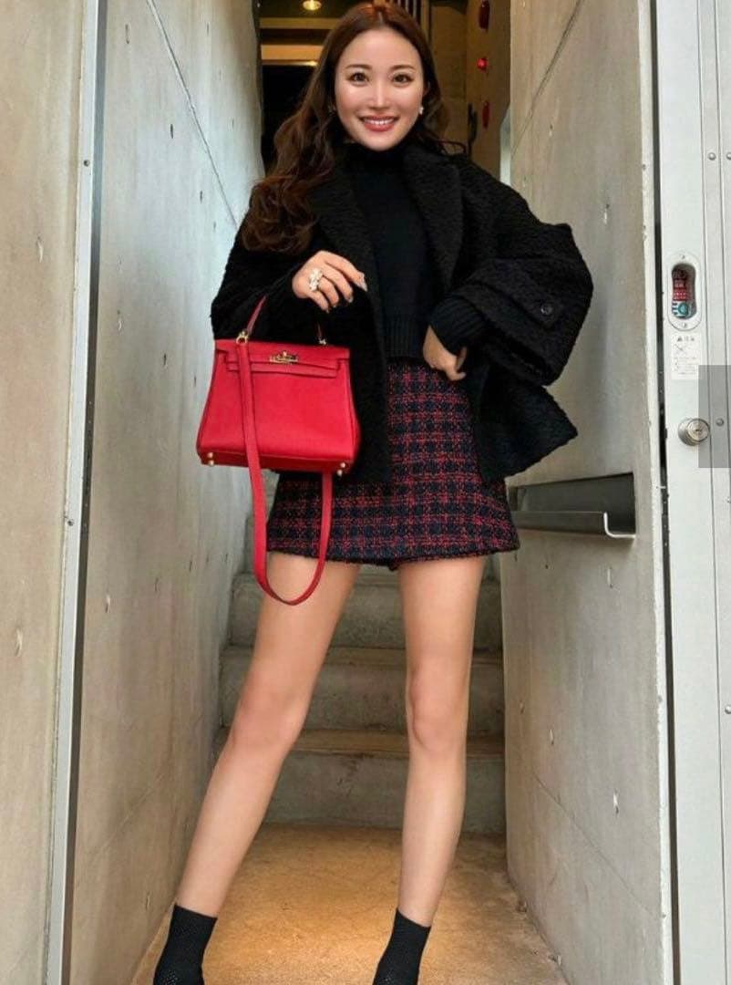 美品❤️shellerシェリエHolidayツイードキュロット