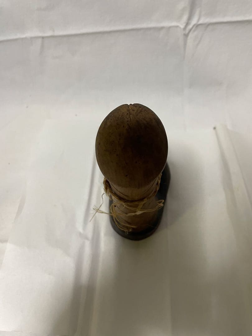 民芸品 木彫り 性神 信仰人形 ガラスケース入り／夫婦和合・安産祈願／詳細不明