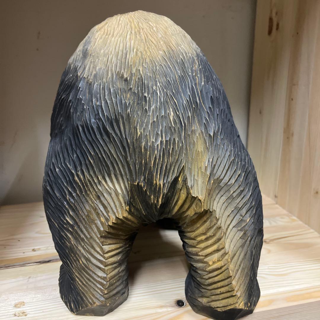 木歩　八雲熊　木彫り熊　ガラス目　引間二郎作　1980年　八雲エイト