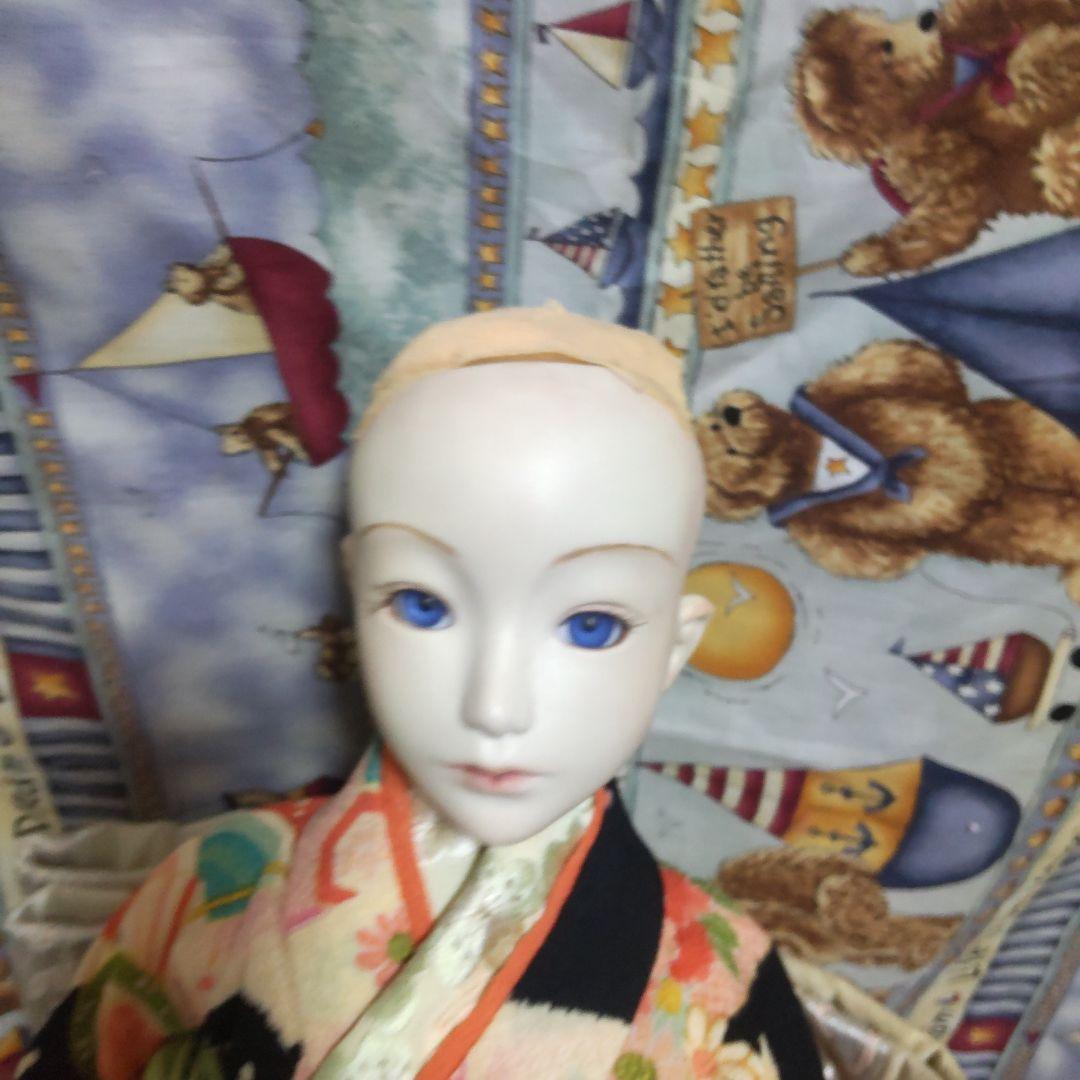 シルバー髪の着物人形 創作人形