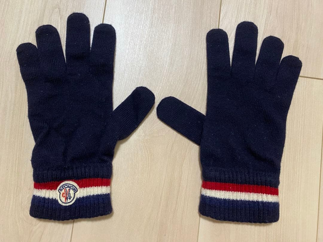 MONCLER モンクレール 手袋 Lサイズ ウール ネイビー 男女兼用