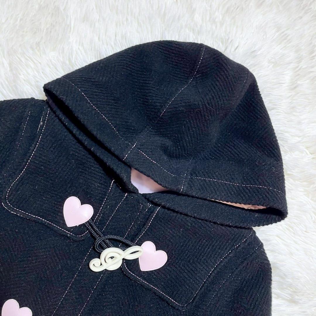 mezzo piano アンゴラ混ダッフルコート 140 ハートボタン 音符