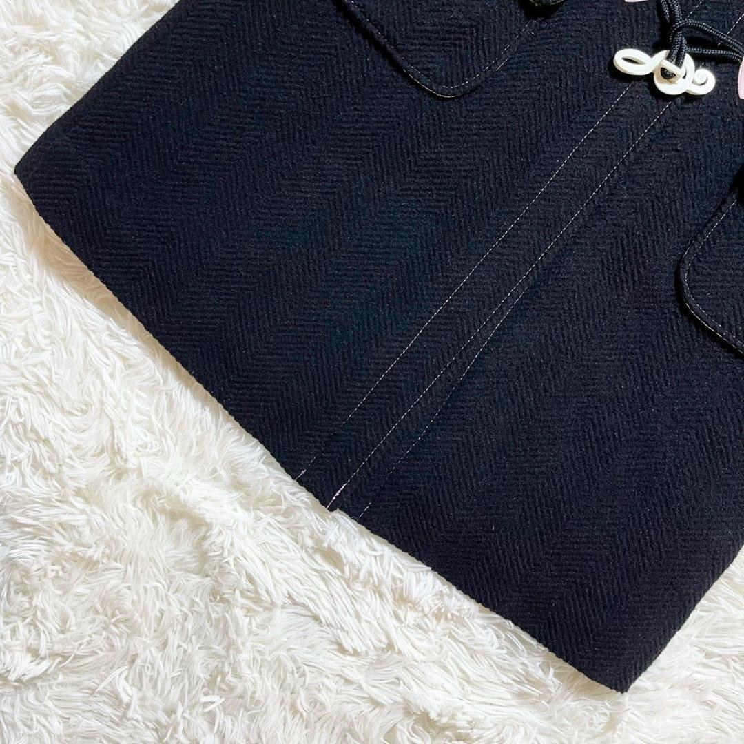 mezzo piano アンゴラ混ダッフルコート 140 ハートボタン 音符