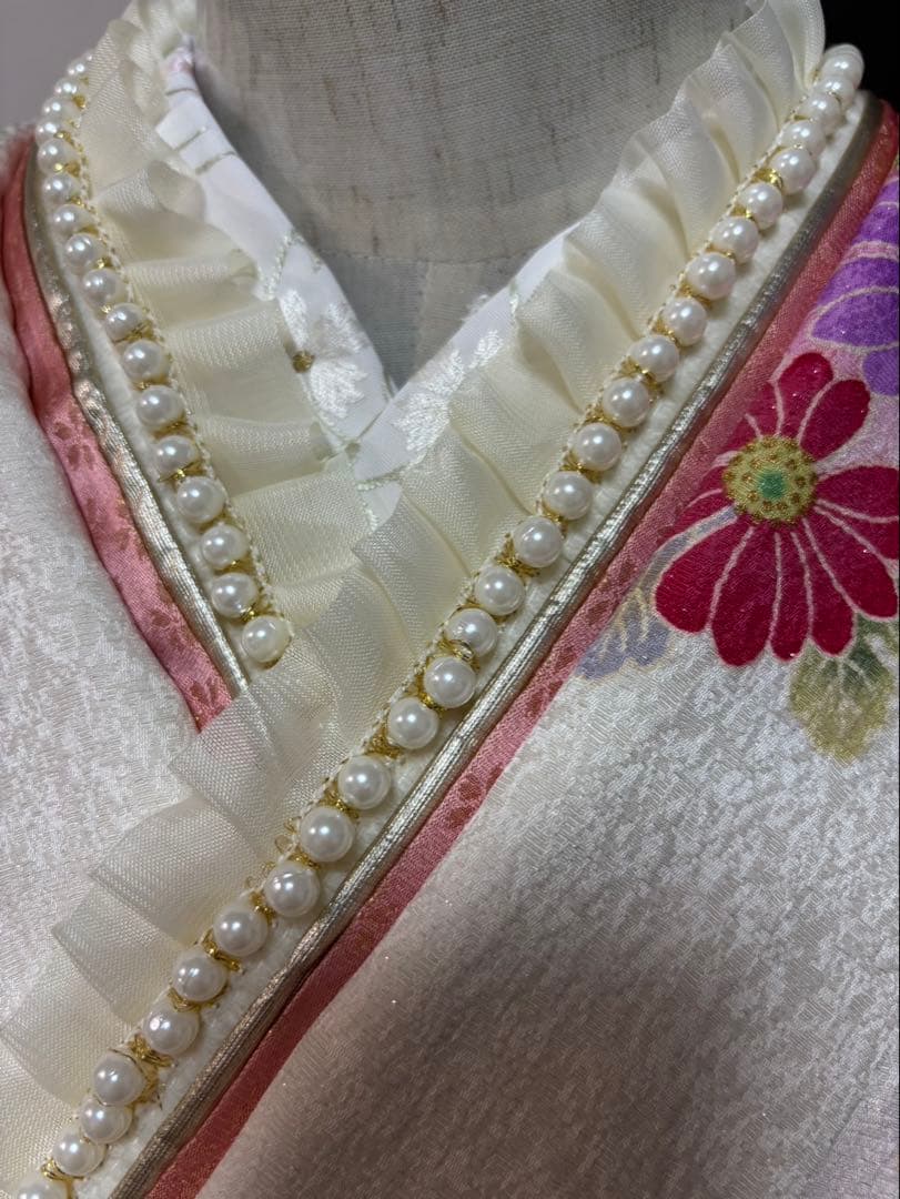 ピンク系花柄振袖セット