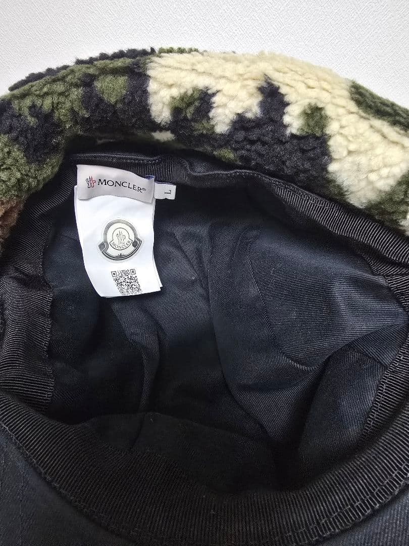 【極レア/極美品】MONCLER カモフラ ボア フライトキャップ ビッグロゴ