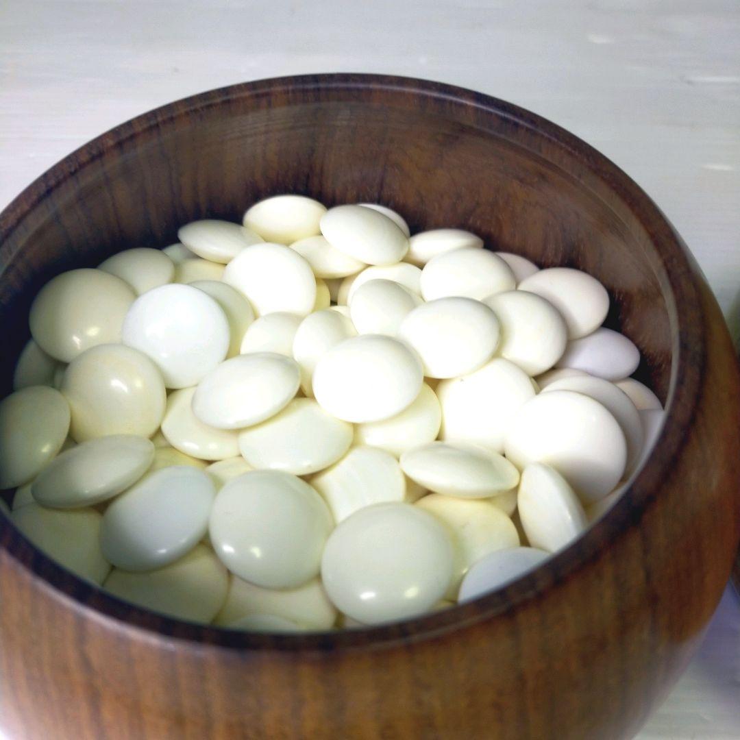 【レア】蛤碁石 那智黒石 碁笥セット 白188黒182個 直径約2cm 19路盤