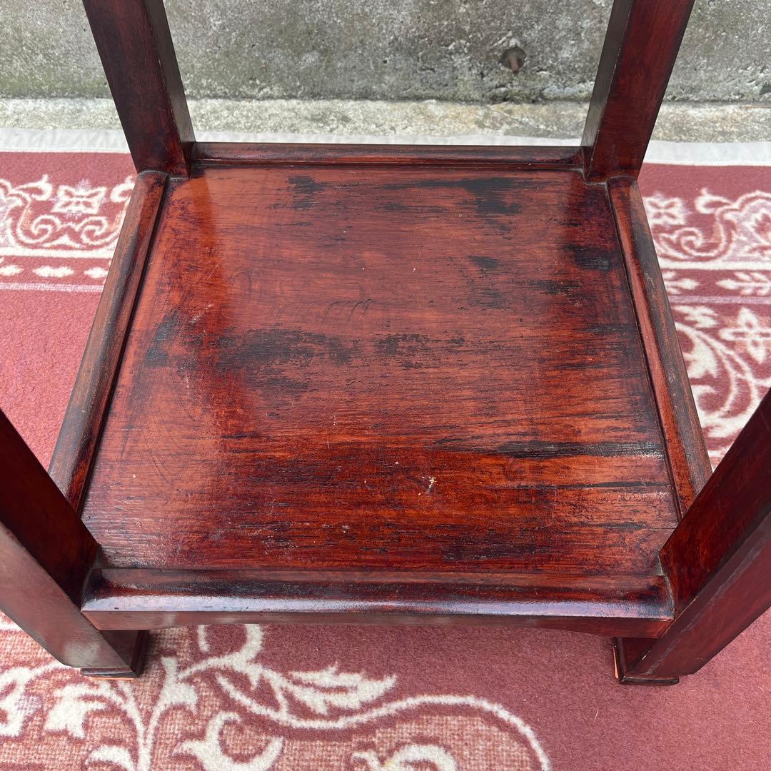 古家具ビンテージ品◾️木製無垢材 丸テーブル/ ラウンドテーブル 飾り台 花台