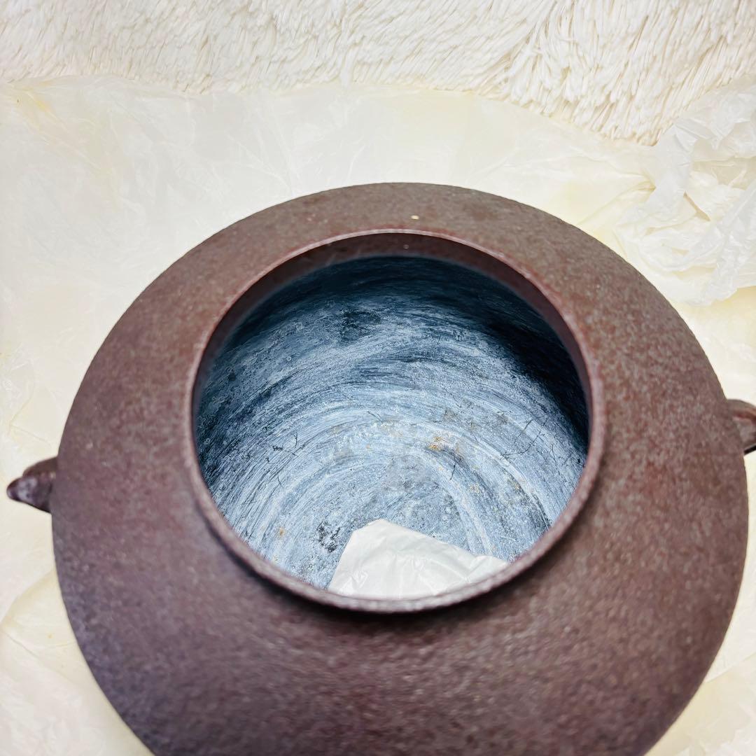 未使用品　釜師　佐藤清光　阿弥陀堂釜　茶道具　茶釜　昭和　名工　山形県