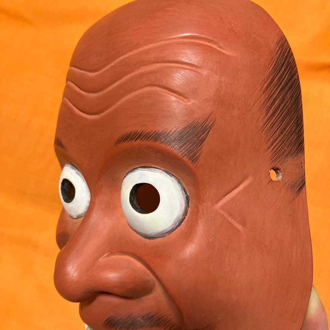 美品　能面　とびで　木彫り　手彫り