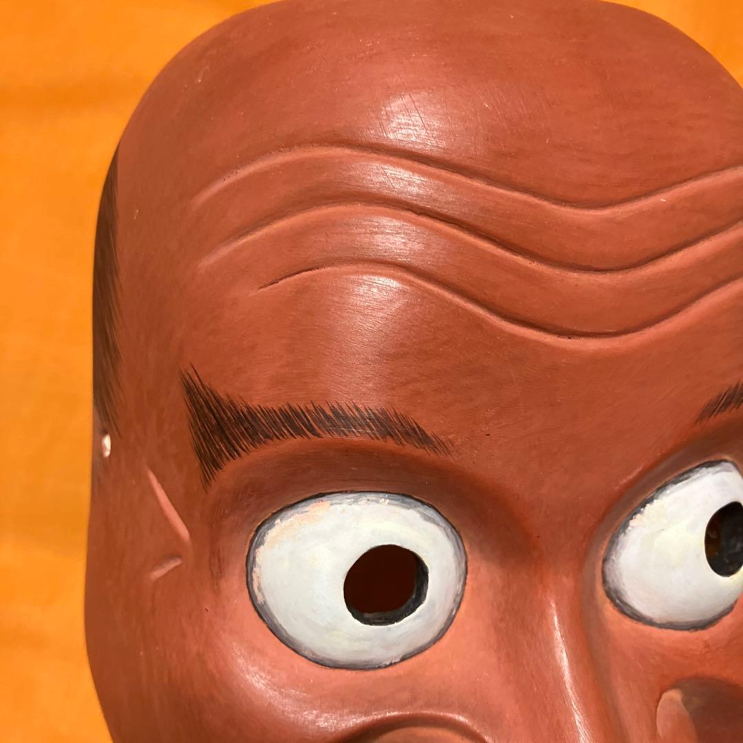 美品　能面　とびで　木彫り　手彫り