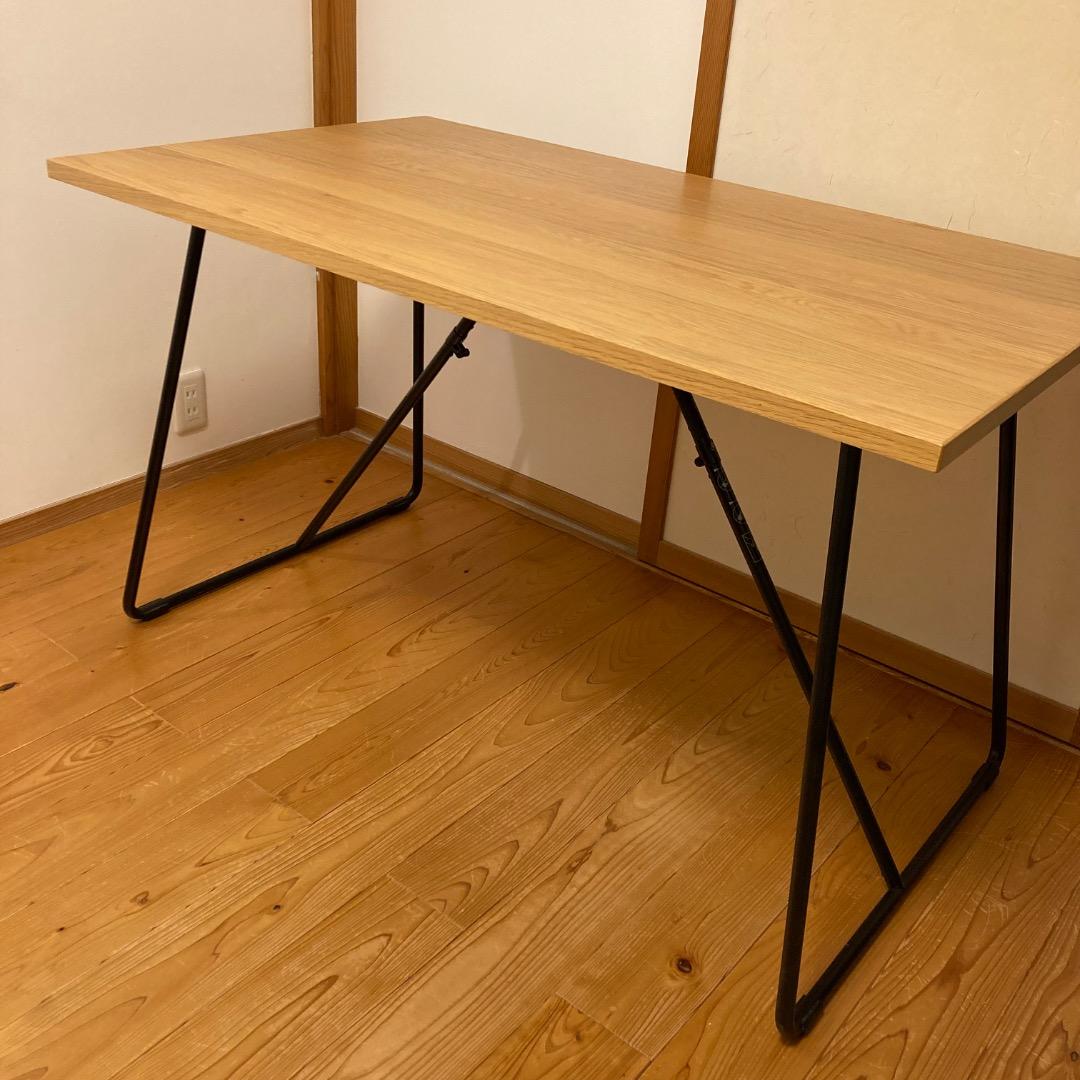 【無印良品】木製折りたたみテーブル　オーク材突板　幅120cm