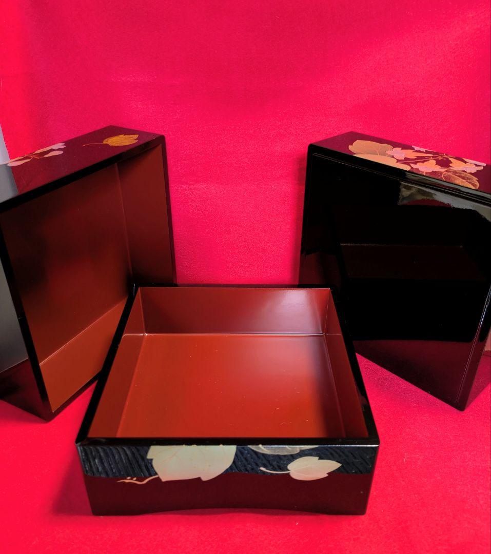 重箱/福島県 伝統工芸品 会津塗三段重/天然木 三段 重箱
