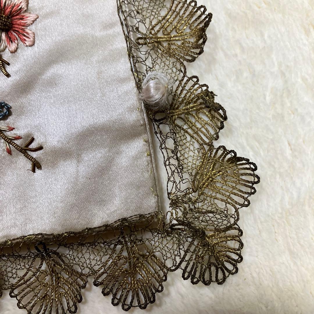 フランスアンティーク　刺繍　シルク　ケース