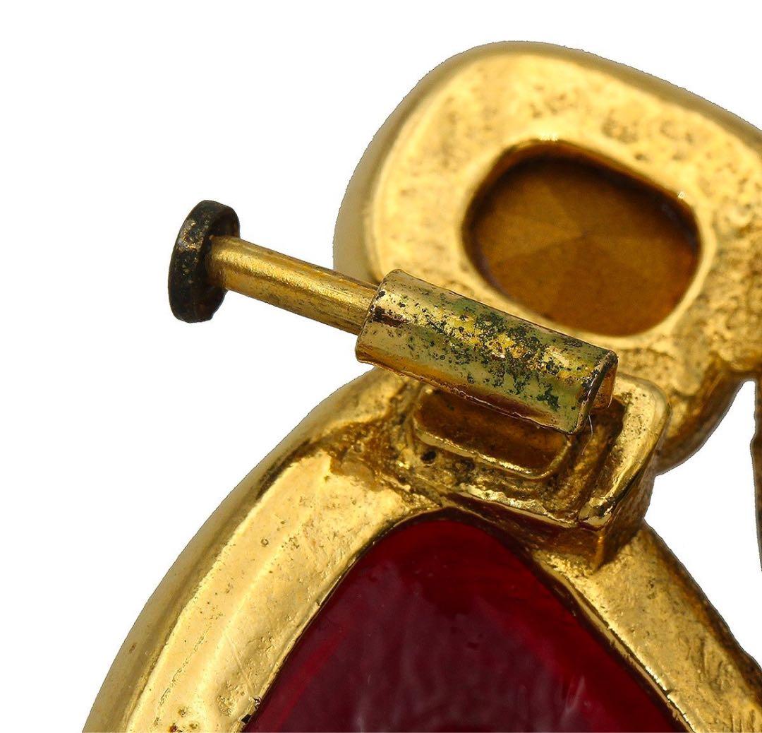 C2776 美品!! シャネル グリポアカラーストーン ブローチ