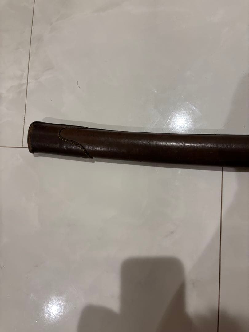 今月価格　希少　レア　日本軍 木鞘 革巻き 日本刀　模造刀　儀礼刀　年代物　軍刀