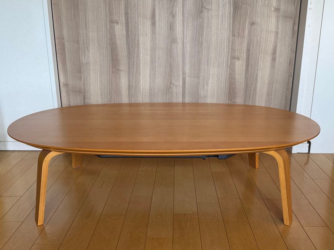 無印良品　楕円 こたつ 大　専用こたつかけ布団チェック柄付