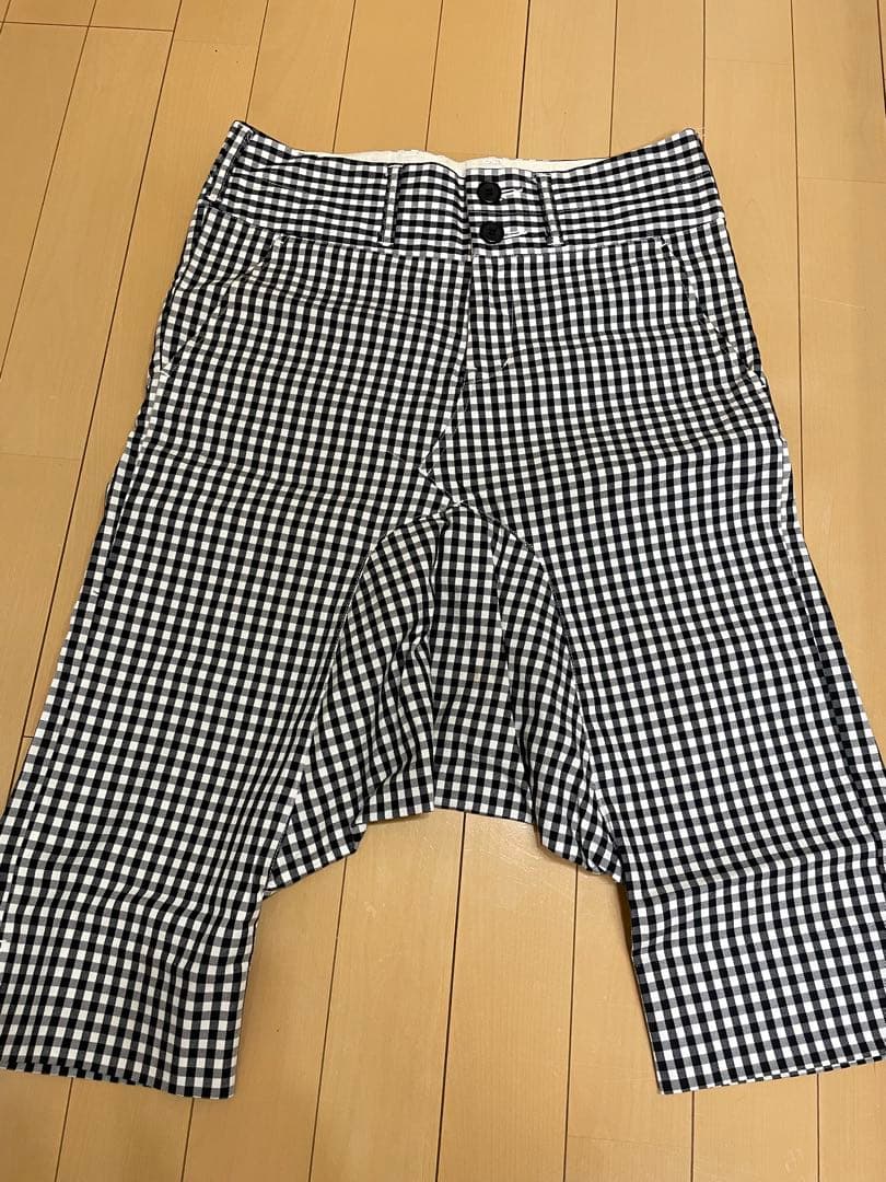 GANRYU 14SS ギンガムチェック柄　サルエルショートパンツ