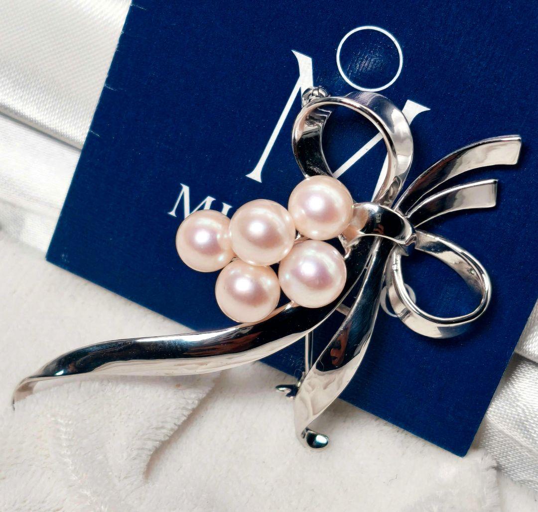 【極美品 最高級】ミキモト ブローチ パール 愛子様ご着用 5珠 ロングセラー