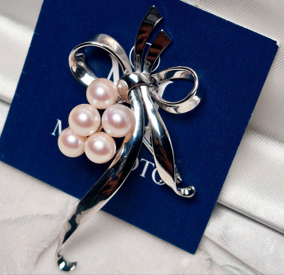【極美品 最高級】ミキモト ブローチ パール 愛子様ご着用 5珠 ロングセラー