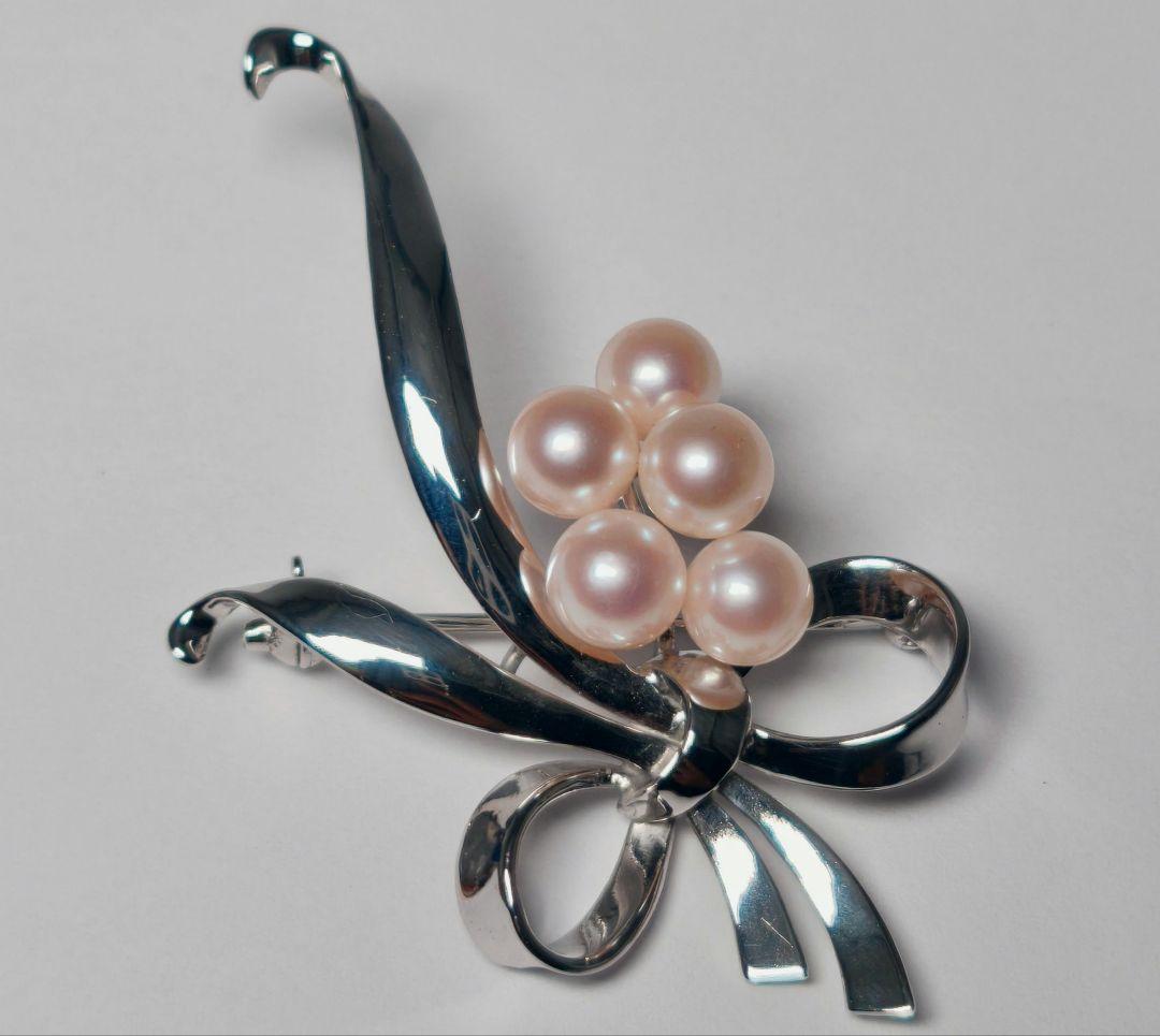 【極美品 最高級】ミキモト ブローチ パール 愛子様ご着用 5珠 ロングセラー