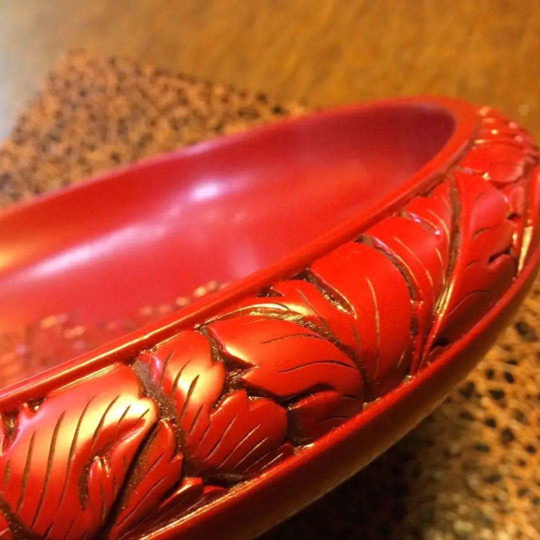 尾﨑吉蔵作 村上木彫堆朱 菓子器