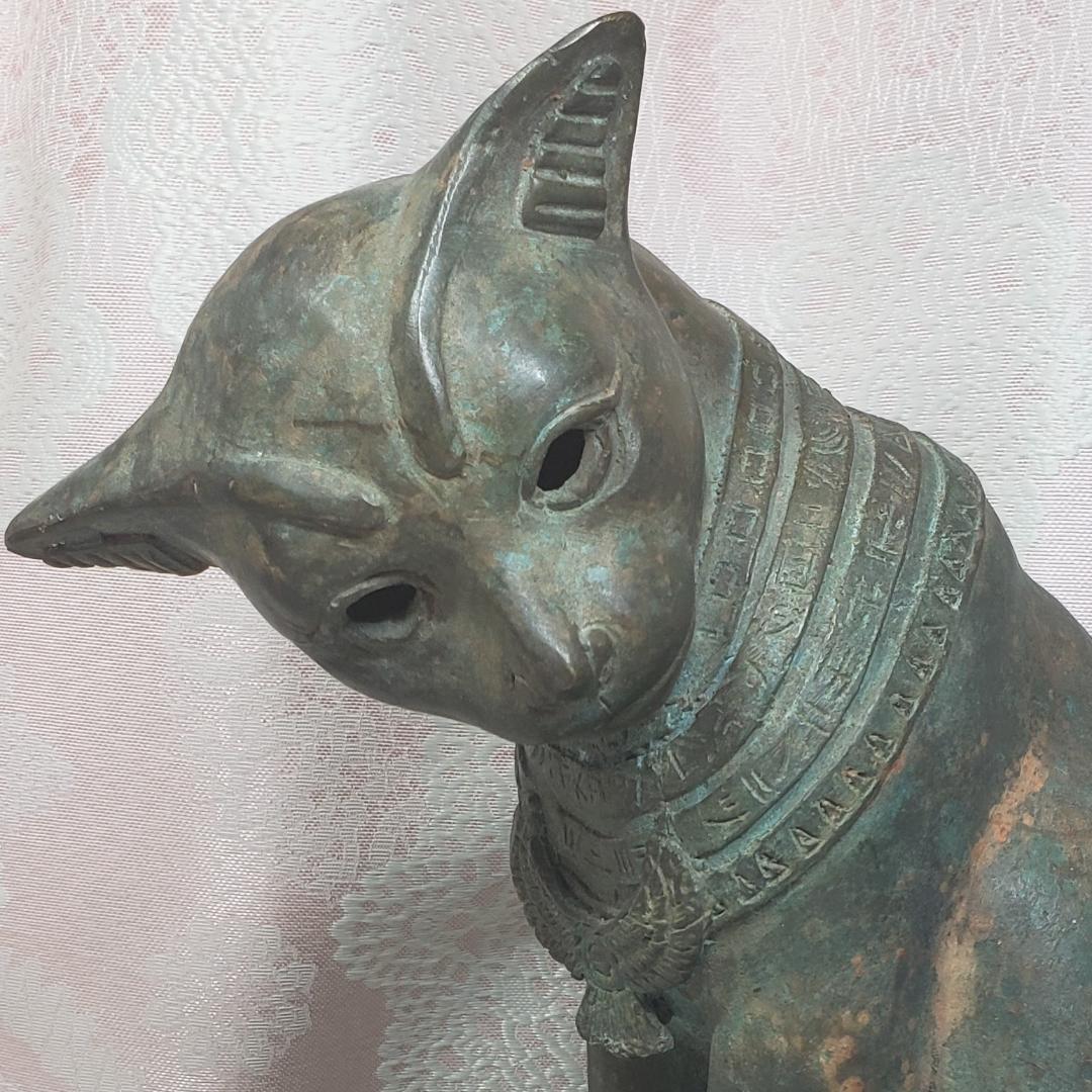 【博物館級】◆バステト神像 ブロンズ像 猫の女神 古代エジプト◆検）仏像 新羅仏