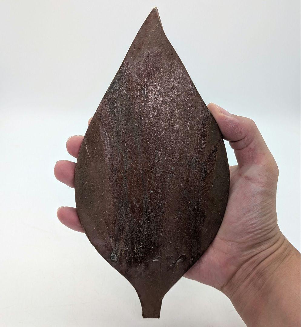 藤原陶臣 備前焼 葉皿5客 共箱 食器 菓子皿 菓子器 取り皿 銘々皿 緋襷