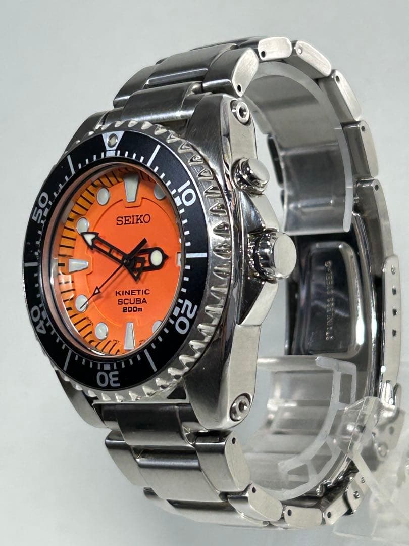 完動美品 「二次電池新品」 SEIKO オレンジSCUBA 5M62-0BL0