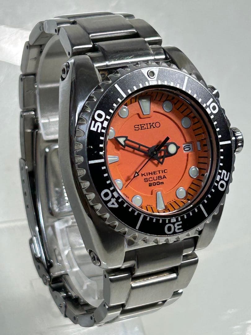完動美品 「二次電池新品」 SEIKO オレンジSCUBA 5M62-0BL0